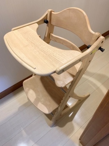 すくすくチェア スリムプラス テーブル＆ガード付き(1台)【大和屋】[ベビーチェア ハイチェア 木製]
