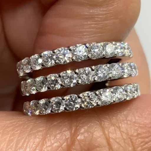 2カラット ダイヤモンド リング パヴェ Pt900 プラチナ 2.0ct ハート 