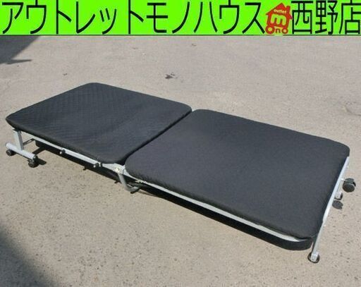 折りたたみ ベッド シングル 91×201×26 黒 おりたたみ 折り畳み シングルベッド ベット BED コンパクト 札幌 西野店