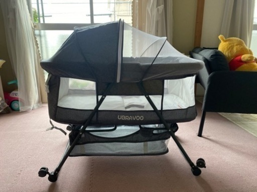 UBRAVOO ベビーベッド ゆりかご ベビーラック 折りたたみ 組み立て不要
