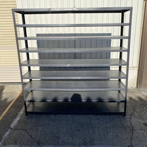 中古 8段 スチールラック ブラック 幅180x 奥行45x 高さ181cm 1台 業務用 大容量 スチール棚 大型
