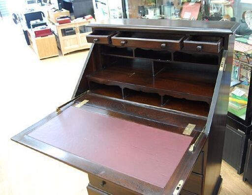 AdamBede ライティングデスク 幅84×奥47～85×高115.5cm 引き出し収納