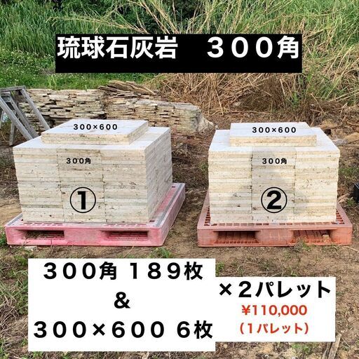 【5セット格安！】琉球石灰岩切肌仕上げ＜300角方形、300×600、乱形＞＆乱形天然石