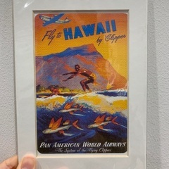 ハワイ サーファー 絵 ポストカード