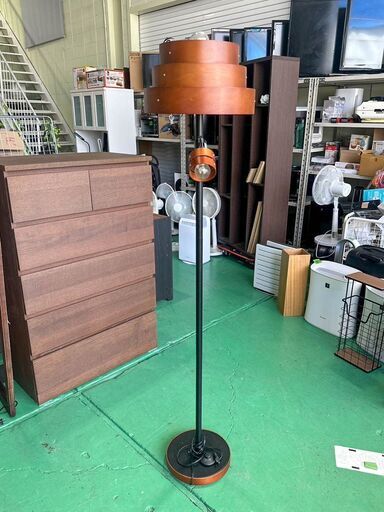 大阪❗️♻️エコマックス♻️配送も可⭕️「S389」フロアランプ ウッドリング【大阪市プレミアム付商品券利用可能！】