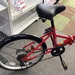 【リサイクルサービス八光】20インチ　CRESTIO　20インチ6段変速ギア　折りたたみ自転車　赤 リサイクルサービス八光】20インチ CRESTIO 20インチ6段変速ギア