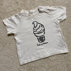 他のものと一緒ならタダ！ソフトクリームTシャツ/90size/白T