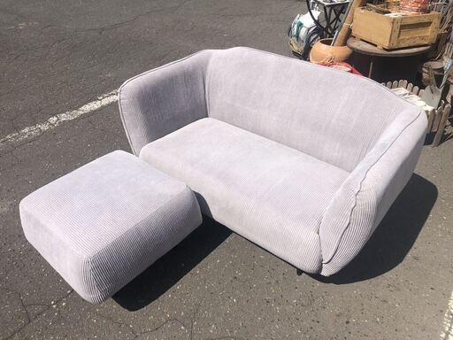 8432円 コーデュロイ 2Pソファー オットマン付き 布製 2人掛け 8432円 コーデュロイ 2Pソファー オットマン付き 布製 2人掛け