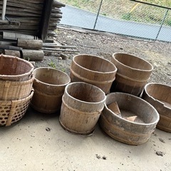 木樽　木桶　竹籠　DIY
