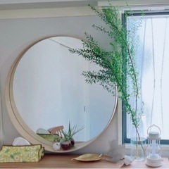 IKEA・STOCKHOLM ストックホルム ミラー、アッシュ材突き板，80cm