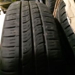 ☆タイヤ交換シーズン到来☆155/65R14 軽自動車にジャストサイズ！バリ山アルミホイール付きサマータイヤ4本セット！！