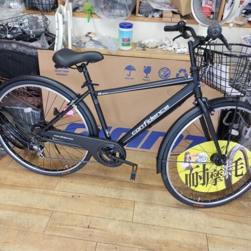 [売り切れ 次回４/16入荷予定]新車 アサヒサイクル コンフィデンスS 27インチ オートライト 6段変速 ツヤケシブラック