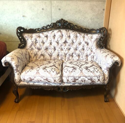 2人掛けソファー イタリー超 アンティーク調 ソファー オーダー製作品