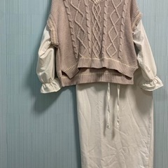 💗ラブトキ＆ZARAセット　ピンクベージュ  白スカート子供服🦢