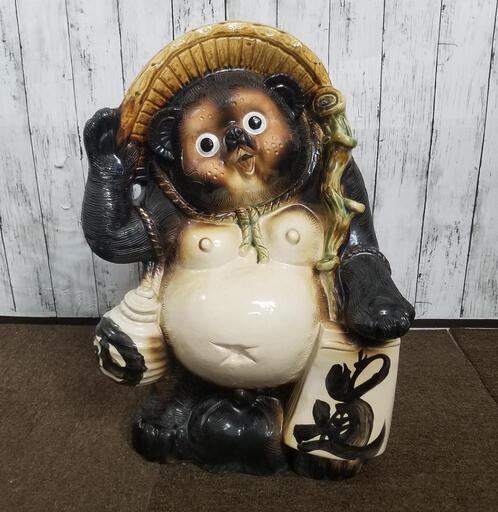 約55cm】信楽焼 たぬき 傘立て/植木鉢 開運 縁起物