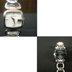 本物 GUCCI 125.5 クォーツ 3Pダイヤ ホワイトシェル文字盤 レディース