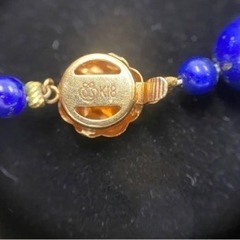 ラピスラズリ K18 ネックレス 48cm☆8mm☆4mm 12月