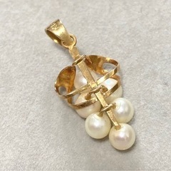 ネックレストップ パール K18 葡萄 デザイン 2.9cm 1.8g ゴールド