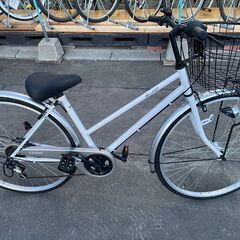 【北見市発】BELLFAST 自転車 GC9J17928 6段変速 27インチ 白 (E2653sht)