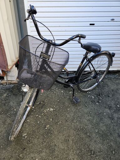 【北見市発】PURE 自転車 Y9240143 変速なし 26インチ 黒 (E2655w)