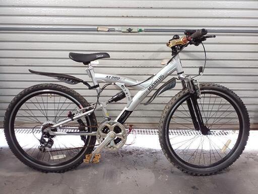 自転車　中古　マウンテンバイク　MYPALLAS　Mｰ960　外装6段変更×3　フロントリア共にサスペンション泥除け付き　ハンドル用フロントライト付き　タイヤ26インチ