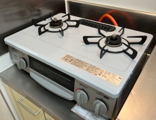 Rinnai KG35NGRR-LP スカイグレー (プロパンガス用・2口・右強火力・56cm)グリル付