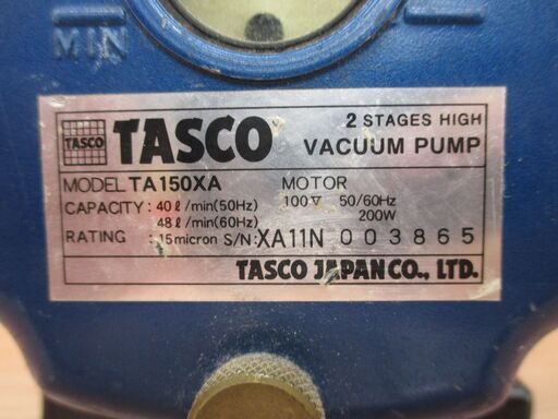 タスコ TASCO TAXA 真空ポンプ 中古品 40ℓ(50HZ) 48ℓ(60Hz) 【ハンズ 