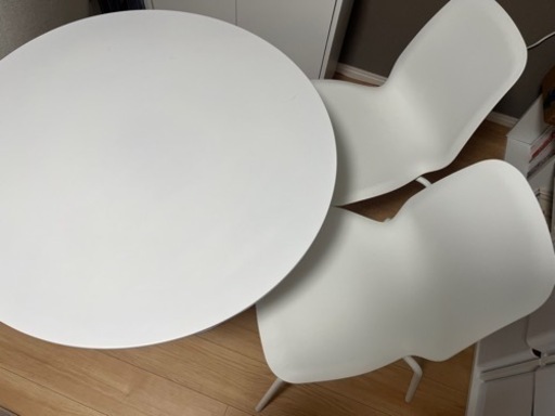 丸テーブル　ikea 椅子3点セット