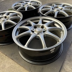 H409-1)マナレイ17インチアルミ中古4本セット！7J-17+40 114.3/5H