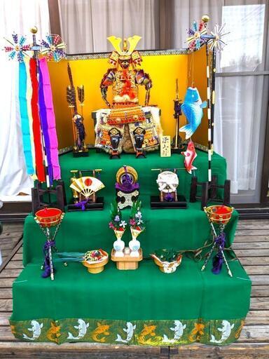 五月人形　三段飾り　鎧兜 　侍アーマー　 源山作 　昭和レトロ　セットでのお譲り致します