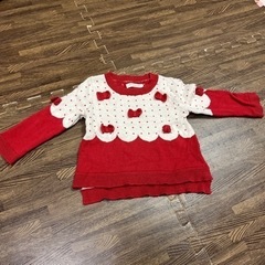 80サイズ　赤色セーター