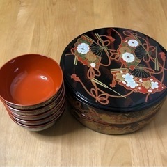 寿司桶　菓子鉢　菓子器　蓋付き　漆器　昭和レトロ