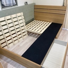 【ニトリ】セミダブルベットフレーム　EB-001(引き出し付き WW  DR)　　　