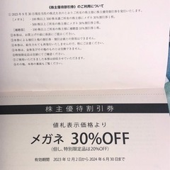 メガネの愛眼　　　株主優待券