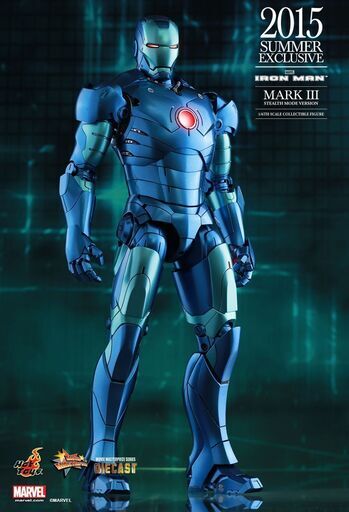 新品未開封 Hot toys (ホットトイズ) 1/6 アクションフィギュア アイアンマン マーク3(ブルー・ステルス版) Ironman Diecast MMS314-D12