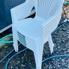 外で使うプラスチック製の椅子