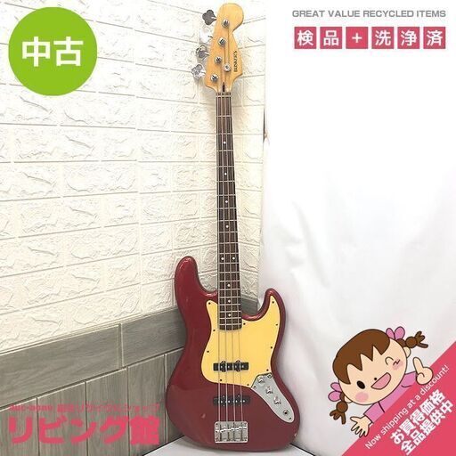 sk0036　バスカーズ エレキベース 赤 ベース BUSKERS ストラト ジャズベース レッド 島村楽器 初心者向け スタンダード 入門 ストラトキャスター型 スタンダードモデル 中古エレキベース