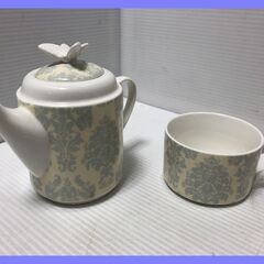 ▼【ティーポット＆カップ　白地　紅茶　緑茶　未使用　長期保管品】...