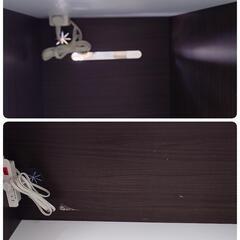 「ジモティー見た」で10％OFF！【ダイニングボード】ダイニングボード ニトリ ポスティア 食器棚 レンジボード キッチンボード ソフトクローズ 鏡面仕上げ:ダークブラウン