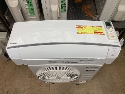 K05236　中古エアコン パナソニック 2018年製 主に6畳用 冷房能力 2.2KW / 暖房能力 2.2KW