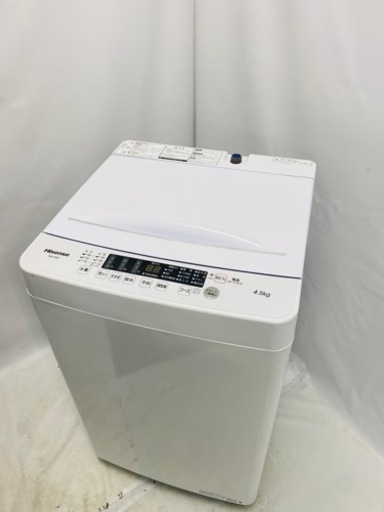 Hisense ハイセンス 2020年製 4.5kg 簡易風乾燥機能付き洗濯機 HW-K45E 一人暮らし 単身 学生 家電 生活家電 洗濯機