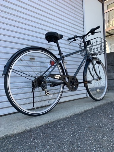 ☆前後タイヤ新古品☆ 27型 6S LEDオートライトシティーサイクル 防犯登録