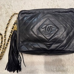 CHANEL ダイヤステッチ ココマーク タッセル チェーンショ...