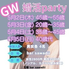 GW期間中 婚活party開催！