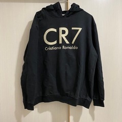 ✨Cロナウド　CR7 ロゴ　パーカー　ブラック　Ｌサイズ　スウェ...