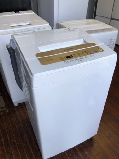 福岡市内配送設置無料　2020年式　アイリスオーヤマ 洗濯機 5kg 全自動 風乾燥 お急ぎコース ステンレス槽 ゴールド IAW-T502EN