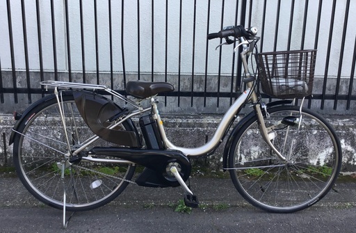 ＜整備済＞ヤマハ・26インチ電動アシスト自転車・PASナチュラ 3段変速 X551 ゴールド LEDライト・お掃除済みで綺麗です