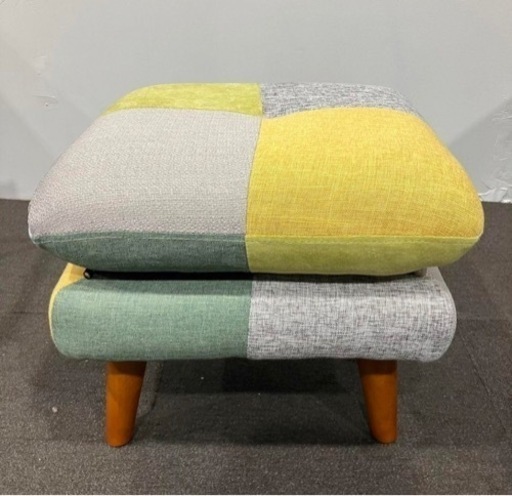 パッチワークソファ家具 オットマン2人掛けソファ 北欧モダン パッチ