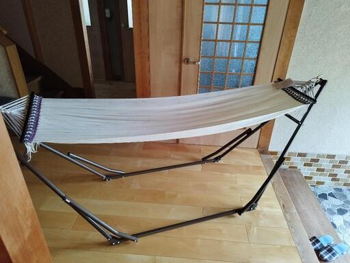 ☆美品☆室内で使用、使用回数少なめ！組立簡単、持運び自由ハンモック