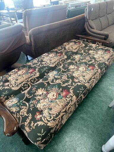 美品　カリモク　コロニアル　ソファベッド　花柄　3人掛け 美品 カリモク コロニアル ソファベッド 花柄 3人掛け 美品カリモク